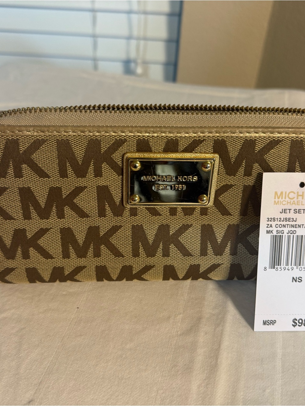 Michael Kors Metallic Gold Zip-Around Wallet